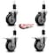 Service Caster 4'' Black Poly Swivel 1-3/8'' Expanding Stem Caster Set 2 Total Lock Brakes, 4PK SCC-EXTTL20S414-PPUB-BLK-2-S-2-138 - alternate 5